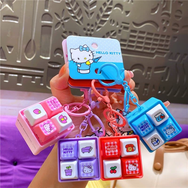 (국내배송)정품 산리오 키티 4구 키캡 키링